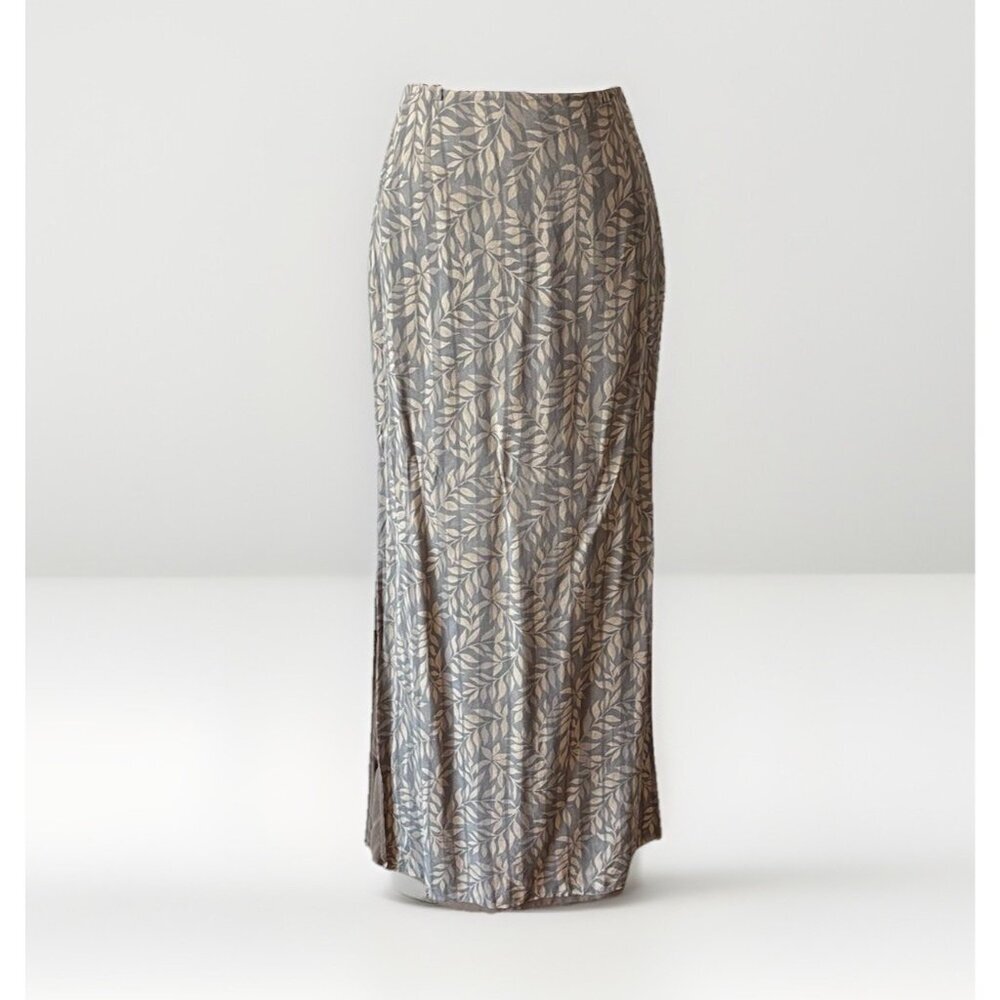 Y2K Banana Republic Womens Silk Midi Skirt Sz 2 Forest Fairy Boho Whimsy